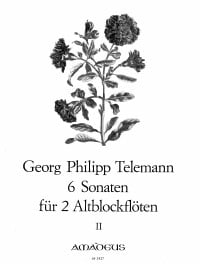 Telemann: 6 Sonatas Volume 2 for 2 Treble Recorders published by Amadeus